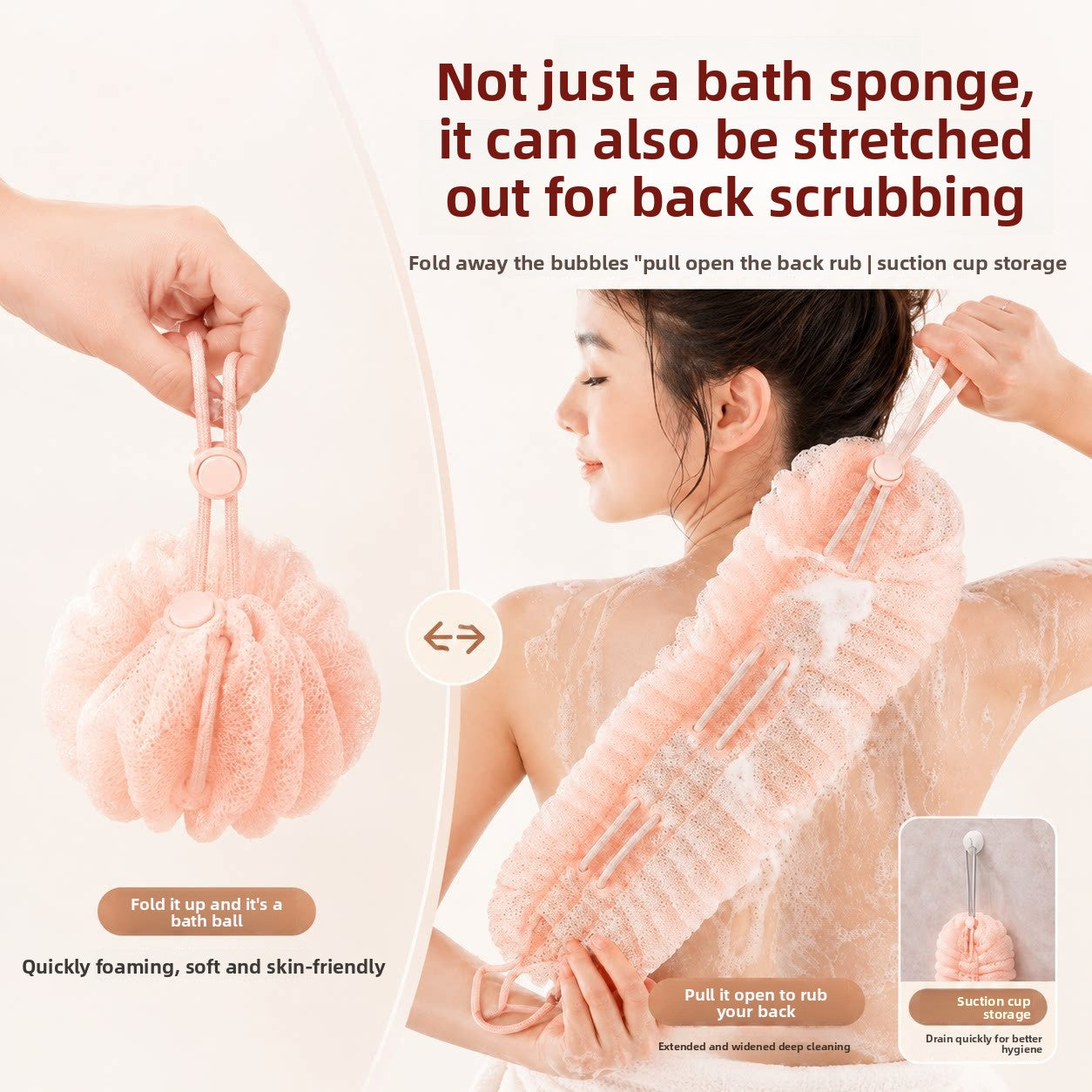 Ultra-Soft Dual Purpose Bath Scrubber and Foam Ball
